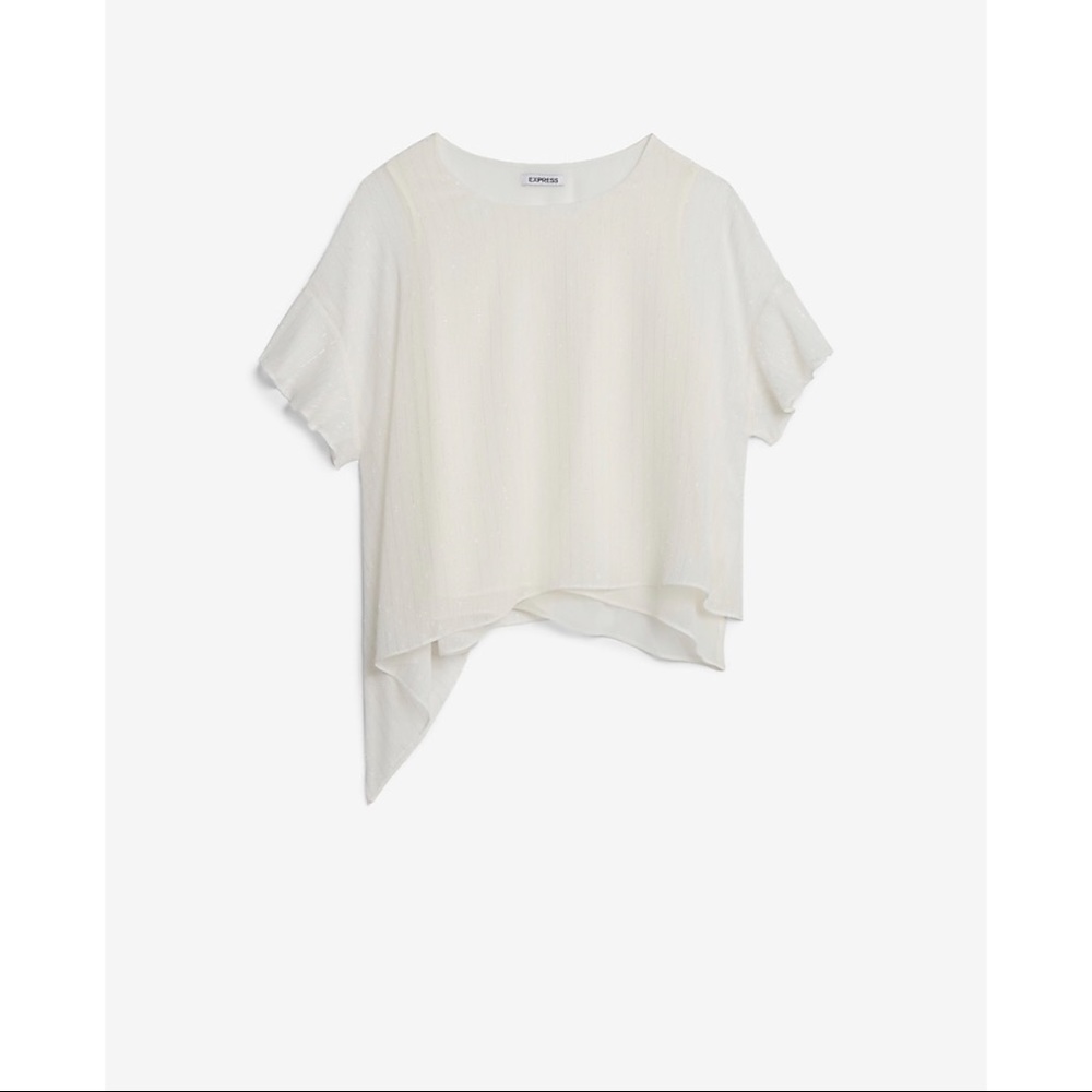 EXPRESS Metallic Clip Dot Asymmetrical Top